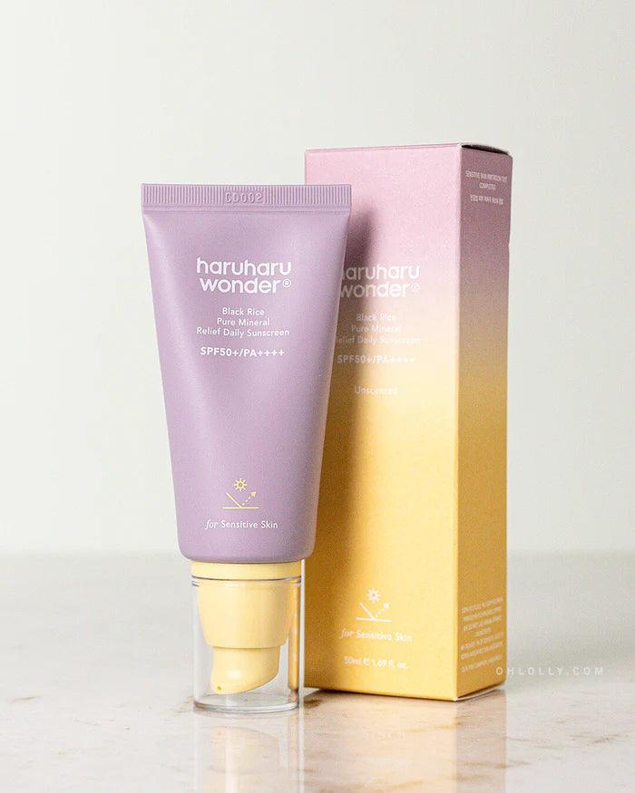 Haruharu wonder - Black Rice Pure Mineral Relief Daily Sunscreen SPF 50+ PA++++ 50ml - Cosmetic Holic